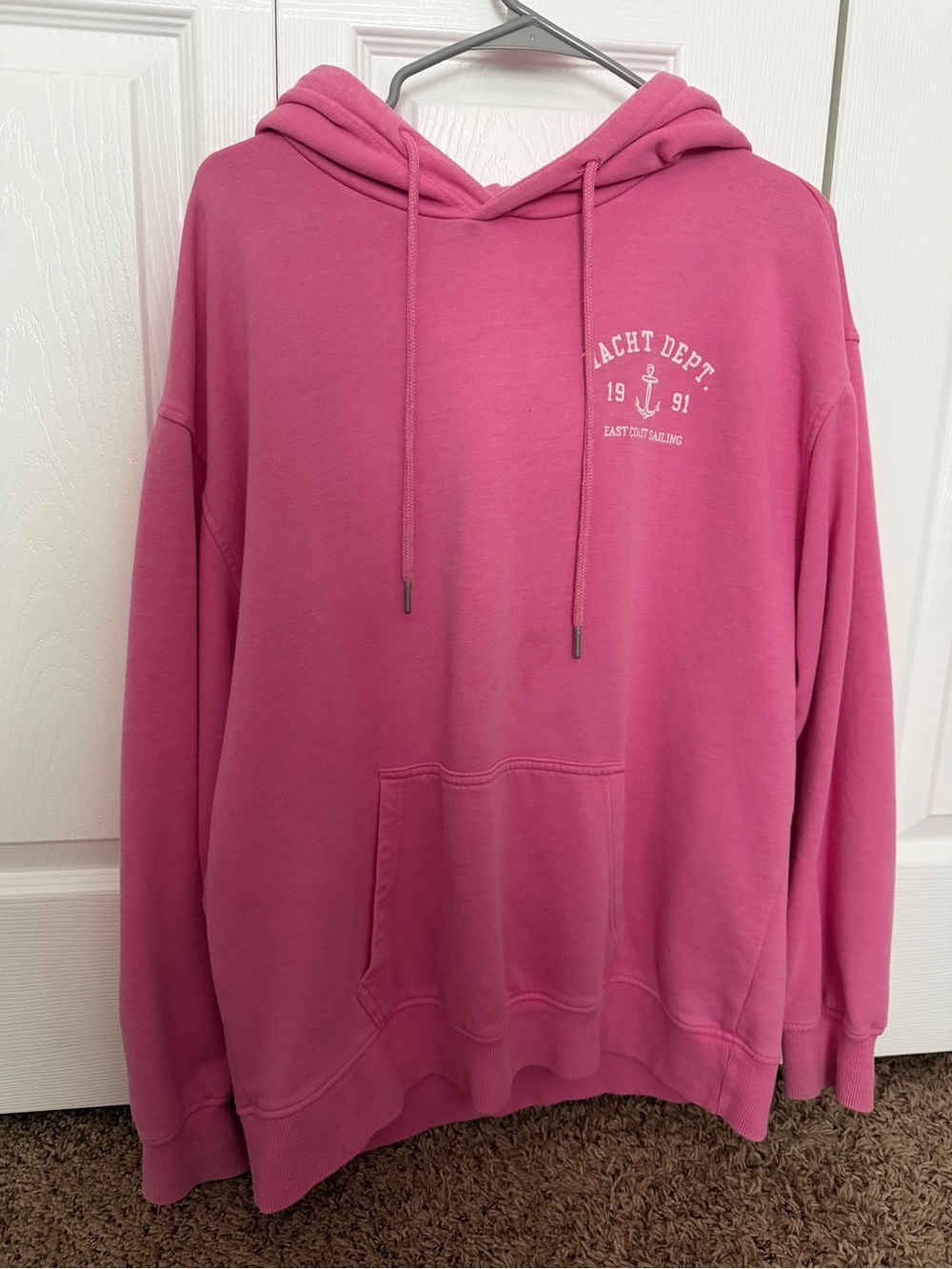 Garage Pink Hoodie Sweatshirt with Yacht Dept Graphic